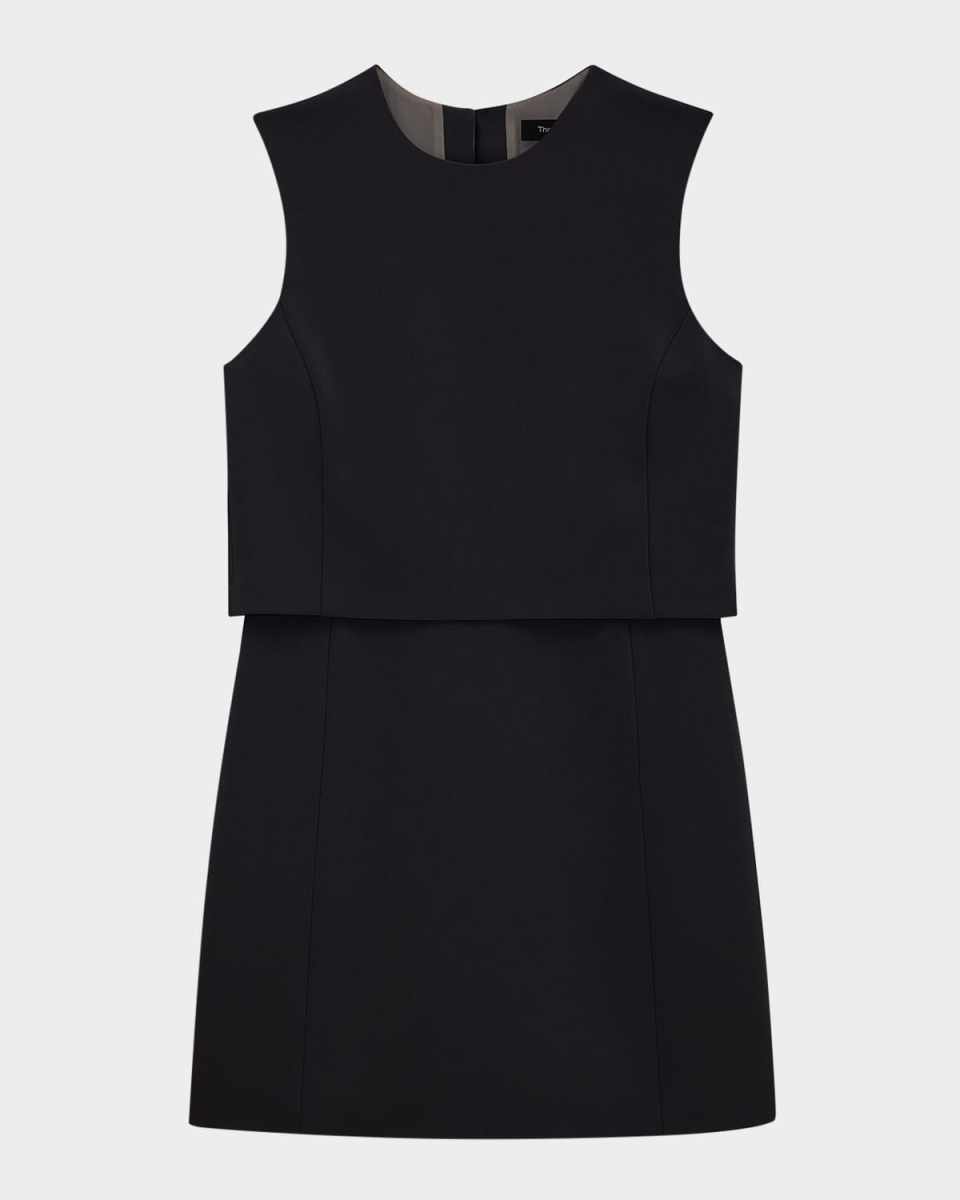 Crepe Sculpted Layer Mini Dress